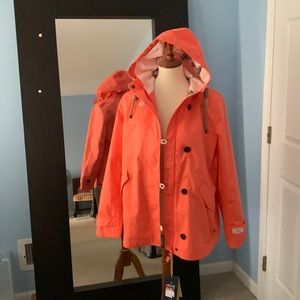 Joules Bright Coral Breathable Coast Raincoat